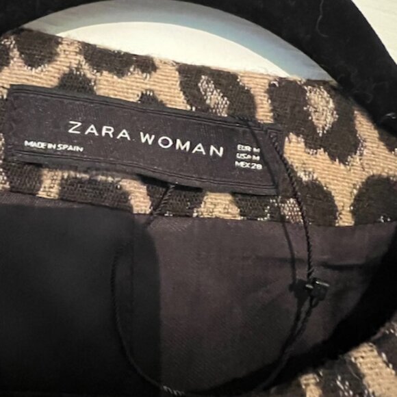 Zara Woman Ladies Leopard Print 3/4 Coat - Picture 2 of 8
